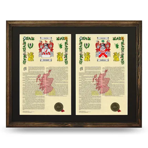 Double Armorial History Framed- Brown