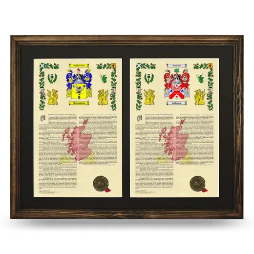 Double Armorial History Framed- Brown