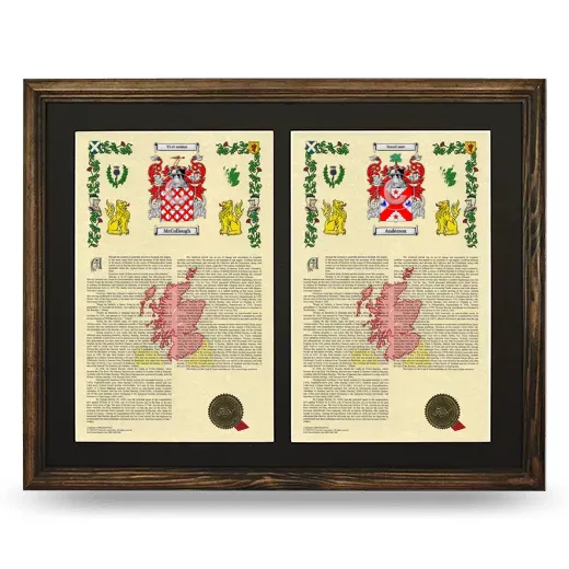 Double Armorial History Framed- Brown