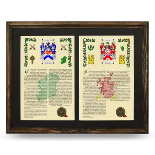 Double Armorial History Framed- Brown