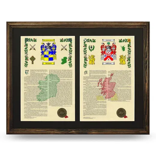 Double Armorial History Framed- Brown
