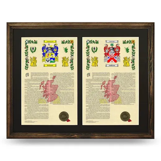 Double Armorial History Framed- Brown