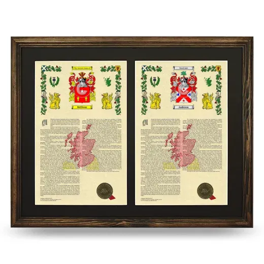 Double Armorial History Framed- Brown