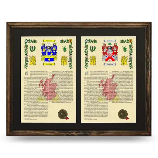 Double Armorial History Framed- Brown