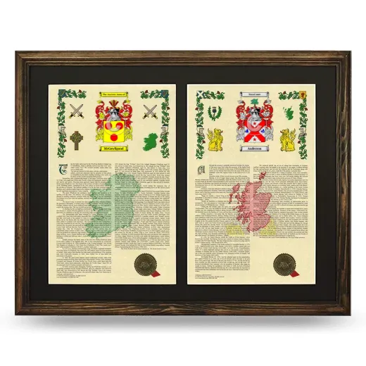 Double Armorial History Framed- Brown