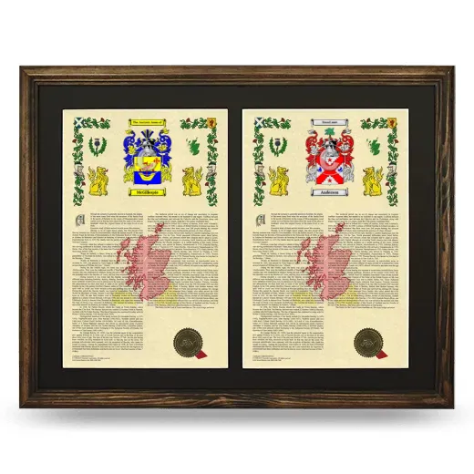 Double Armorial History Framed- Brown