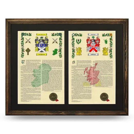 Double Armorial History Framed- Brown