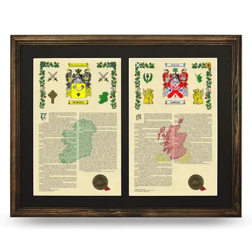 Double Armorial History Framed- Brown