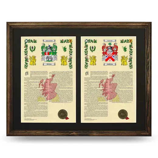 Double Armorial History Framed- Brown