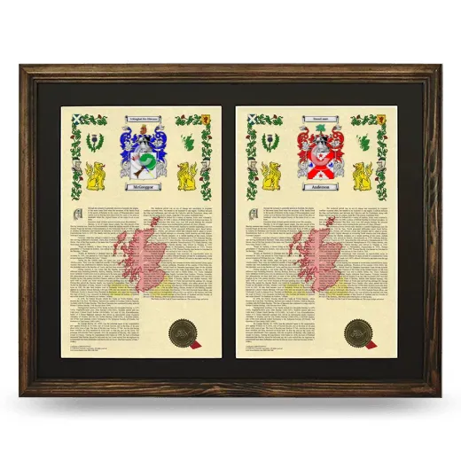 Double Armorial History Framed- Brown