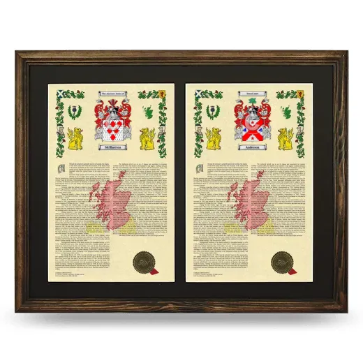 Double Armorial History Framed- Brown