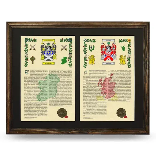 Double Armorial History Framed- Brown