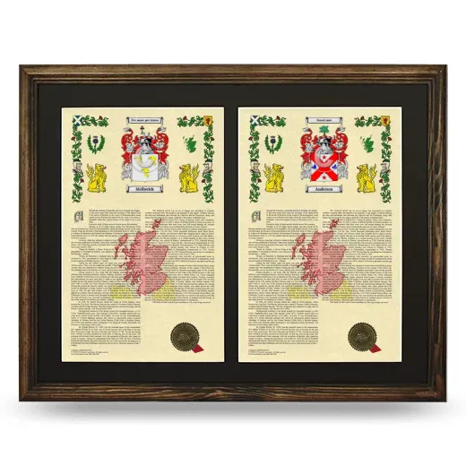 Double Armorial History Framed- Brown