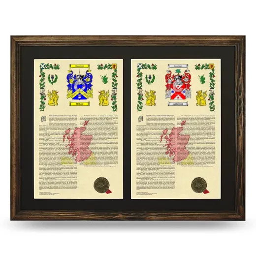 Double Armorial History Framed- Brown