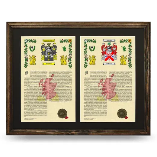 Double Armorial History Framed- Brown