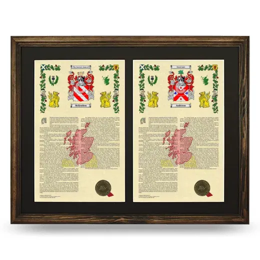 Double Armorial History Framed- Brown