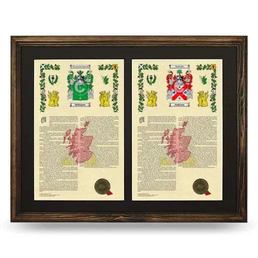 Double Armorial History Framed- Brown