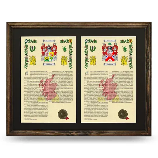 Double Armorial History Framed- Brown