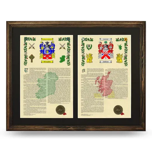 Double Armorial History Framed- Brown