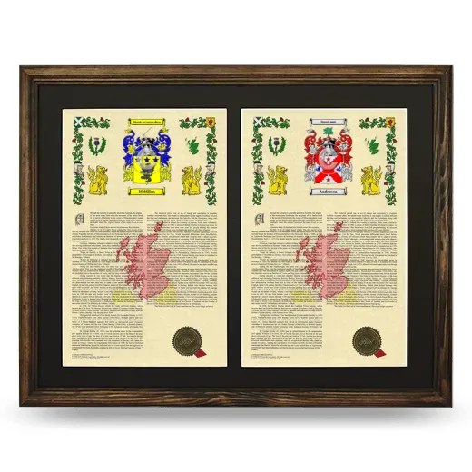 Double Armorial History Framed- Brown