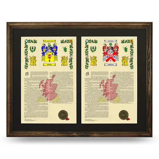 Double Armorial History Framed- Brown