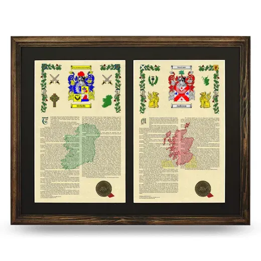 Double Armorial History Framed- Brown