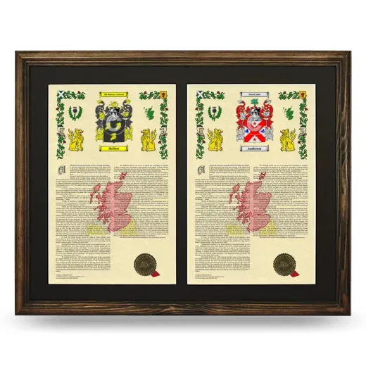Double Armorial History Framed- Brown