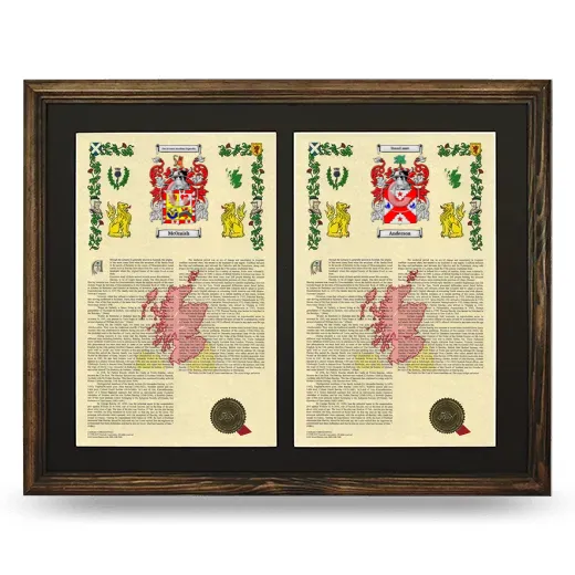 Double Armorial History Framed- Brown