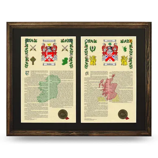 Double Armorial History Framed- Brown