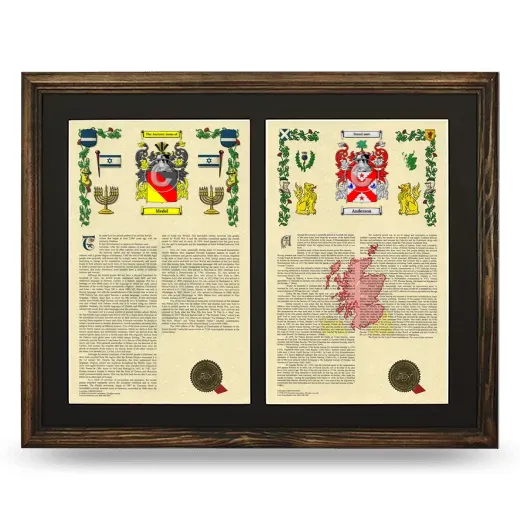 Double Armorial History Framed- Brown