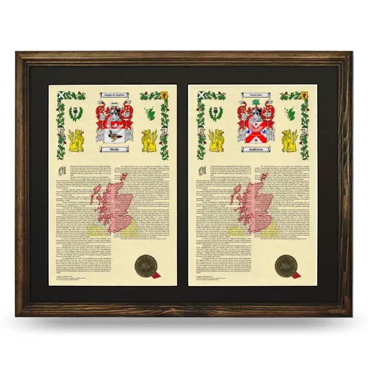 Double Armorial History Framed- Brown