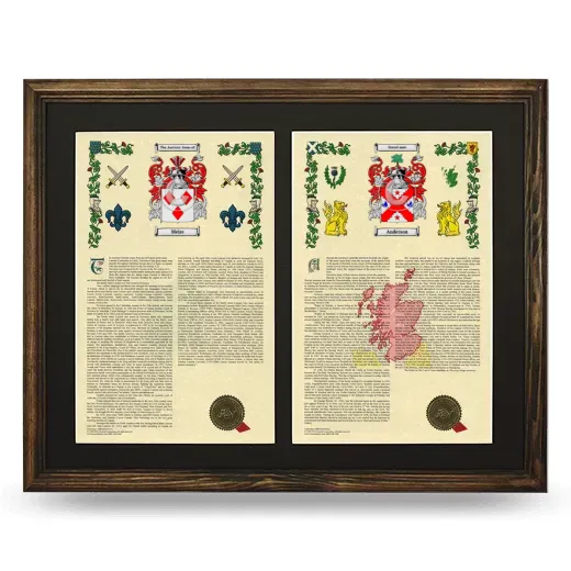Double Armorial History Framed- Brown
