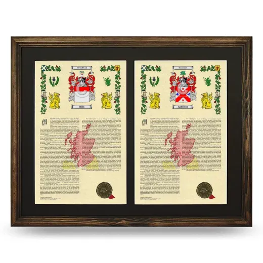Double Armorial History Framed- Brown