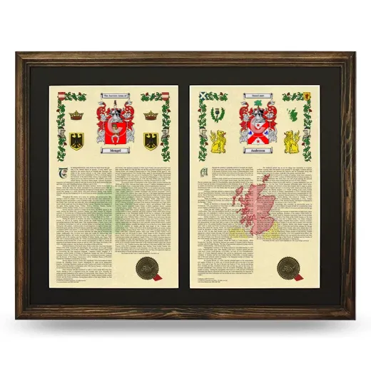 Double Armorial History Framed- Brown