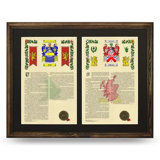 Double Armorial History Framed- Brown