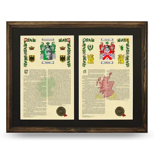 Double Armorial History Framed- Brown