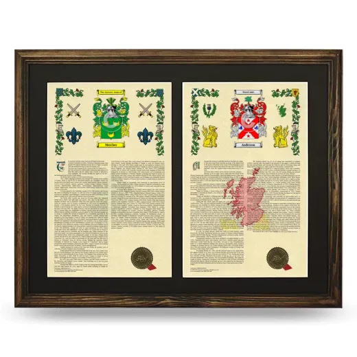 Double Armorial History Framed- Brown