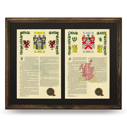 Double Armorial History Framed- Brown