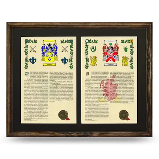 Double Armorial History Framed- Brown