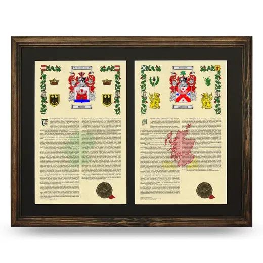 Double Armorial History Framed- Brown