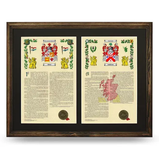 Double Armorial History Framed- Brown