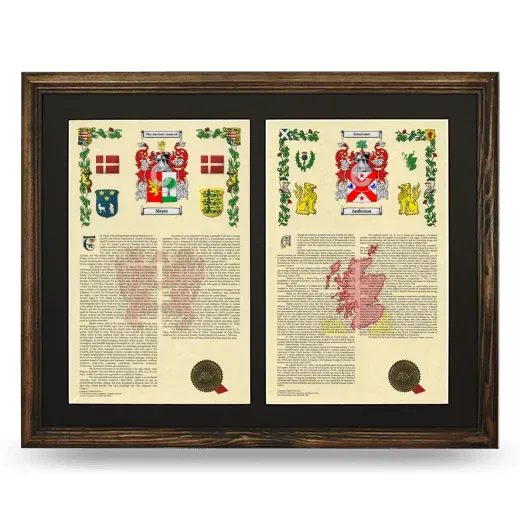 Double Armorial History Framed- Brown