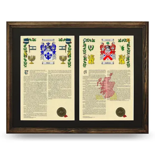 Double Armorial History Framed- Brown