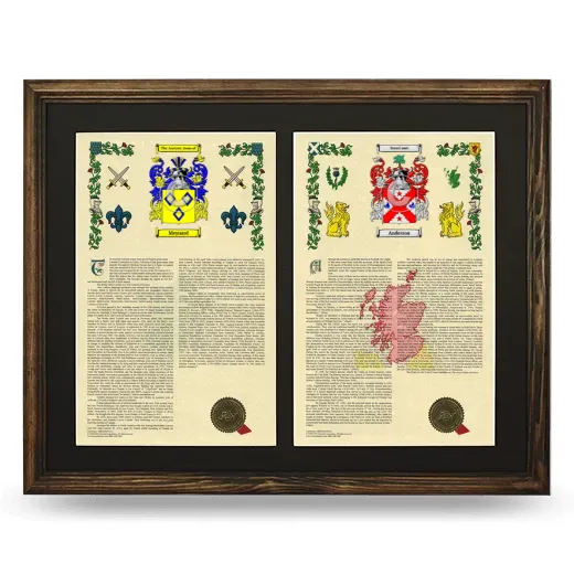 Double Armorial History Framed- Brown