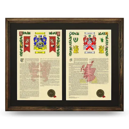 Double Armorial History Framed- Brown