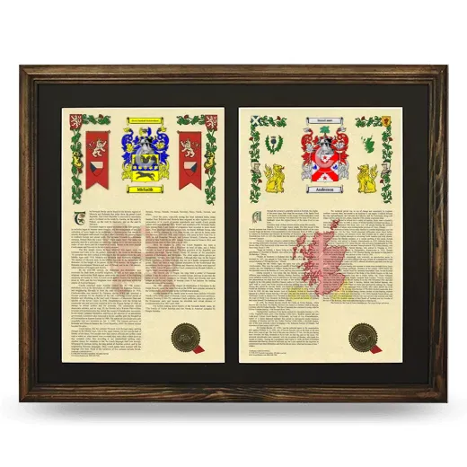 Double Armorial History Framed- Brown