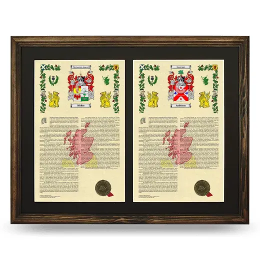 Double Armorial History Framed- Brown