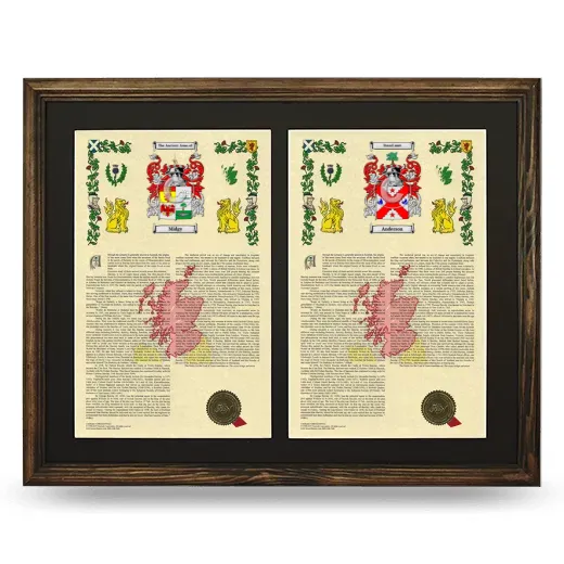 Double Armorial History Framed- Brown