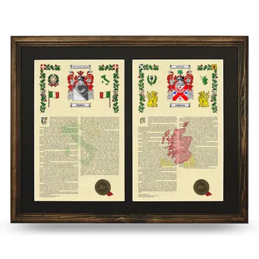 Double Armorial History Framed- Brown