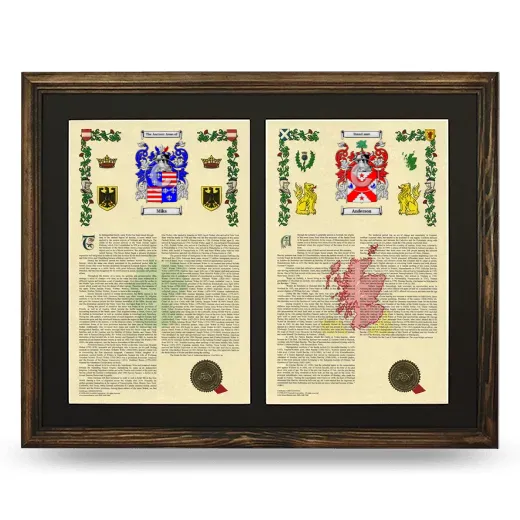 Double Armorial History Framed- Brown